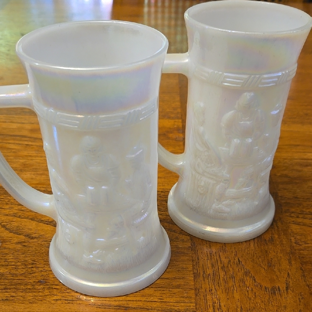 Vintage Iridescent Mugs Set Of 2